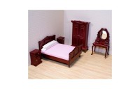 Outlet Melissa & Doug Classic Victorian Wooden and Upholstered Dollhouse Bedroom Furniture 6 pc