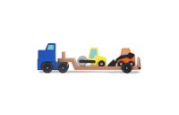 Outlet Melissa & Doug Low Loader Wooden Vehicle Play Set - 1 Truck With 2 Chunky Construction Vehicles