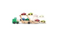 Outlet Melissa & Doug Car Carrier Truck and Cars Wooden Toy Set With 1 Truck and 4 Cars