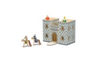 Outlet Melissa & Doug Fold and Go Wooden Castle Dollhouse With Wooden Dolls and Horses (12pc)