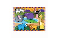 Sale Melissa & Doug Wooden Chunky Puzzle Set - Wild Safari Animals and Shapes 16pc