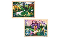 Sale Melissa & Doug Wooden Jigsaw Puzzles Set - Fairy Princess Castle and Horses 2pc