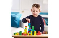 Outlet Melissa & Doug Wooden Building Block Set - 200 Blocks in 4 Colors and 9 Shapes