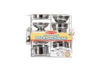 Discounted Melissa & Doug Deluxe Stainless Steel Pots & Pans Play Set