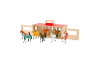 Limited Sale Melissa & Doug Take-Along Show-Horse Stable Play Set With Wooden Stable Box and 8 Toy Horses