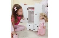 Limited Sale Melissa & Doug White Wooden Doll Armoire Closet With 2 Hangers (12 x 20 x 9 inches)