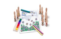 Limited Sale Melissa & Doug Deluxe Happy Handle Stamp Set With 10 Stamps, 5 Colored Pencils, and 6-Color Washable Ink Pad