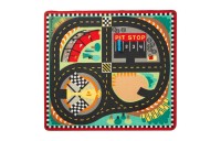 Limited Sale Melissa & Doug Round the Speedway Race Track Rug With 4 Race Cars (39 x 36 inches)