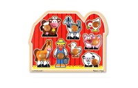 Sale Melissa & Doug Jumbo Knob Wooden Puzzles - Shapes and Farm Animals 2pc