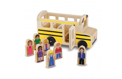 Sale Melissa & Doug School Bus Wooden Play Set With 7 Play Figures