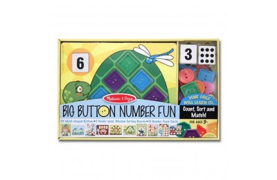 Outlet Melissa & Doug Big Button Number Fun Counting and Matching Activity Set Board Game, Kids Unisex