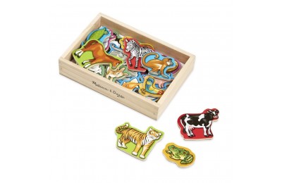 Sale Melissa & Doug 20 Wooden Animal Magnets in a Box