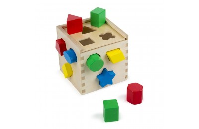 Outlet Melissa & Doug Shape Sorting Cube - Classic Wooden Toy With 12 Shapes