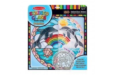 Sale Melissa & Doug Stained Glass Made Easy Craft Kit: Dolphins - 180+ Stickers