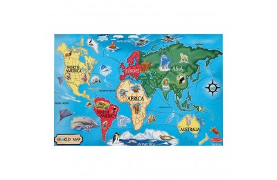 Outlet Melissa And Doug World Map Jumbo Floor Puzzle 33pc
