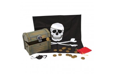 Outlet Melissa & Doug Wooden Pirate Chest Pretend Play Set