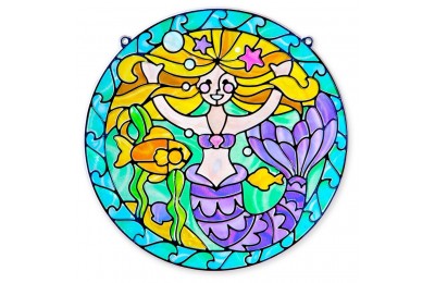 Outlet Melissa & Doug Stained Glass Made Easy Activity Kit: Mermaids - 140+ Stickers