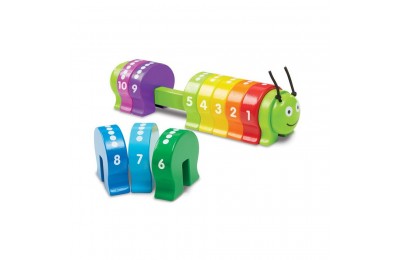 Discounted Melissa & Doug Counting Caterpillar - Classic Wooden Toy With 10 Colorful Numbered Segments