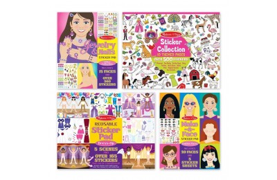 Outlet Melissa & Doug Sticker Pads Set: Jewelry and Nails, Dress-Up, Make-a-Face, Favorite Themes - 1225+ Stickers