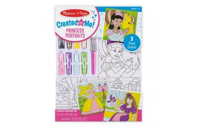 Discounted Melissa & Doug Canvas Painting Set: Princess - 3 Canvases, 8 Tubes of Paint