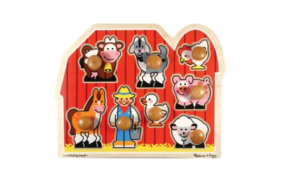 Best Melissa & Doug Farm Animals Jumbo Knob Wooden Puzzle 8pc