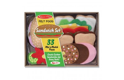 Limited Sale Melissa & Doug Felt Food Sandwich Play Food Set (33pc)