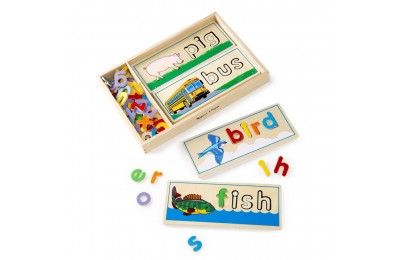 Limited Sale Melissa & Doug See & Spell Wooden Educational Toy With 8 Double-Sided Spelling Boards and 64 Letters