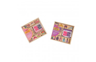 Limited Sale Melissa & Doug Wooden Stamps, Set of 2 - Princess and Friendship, With 18 Stamps, 10 Colored Pencils, and 2 Stamp Pads