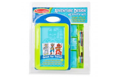 Sale Melissa & Doug Adventure Design Activity Kit: 9 Double-Sided Plates, 4 Colored Pencils, Crayon