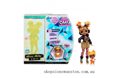 Special Sale L.O.L. Surprise! O.M.G. Winter Chill Missy Meow & Baby Cat Doll with 25 Surprises