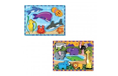Sale Melissa & Doug Chunky Puzzle 7pc Bundle - Safari & Sea Creatures