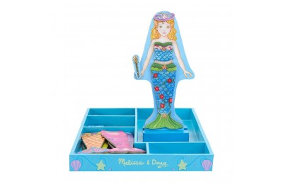 Sale Melissa & Doug Merry Mermaid Wooden Dress-Up Doll and Stand - 35 Magnetic Accessories