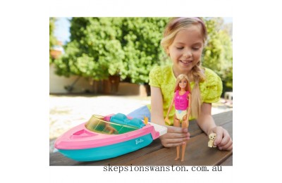 Clearance Sale Barbie Boat with Puppy and Accessories