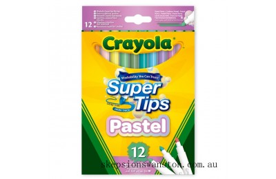 Genuine Crayola 12 Pack SuperTips Pastel Edition