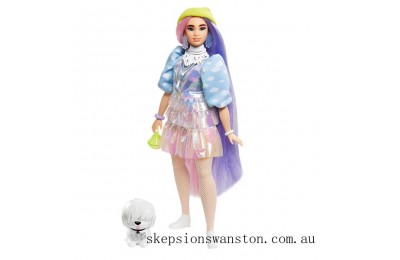 Discounted Barbie Extra Doll in Shimmery Look with Pet Puppy Toy