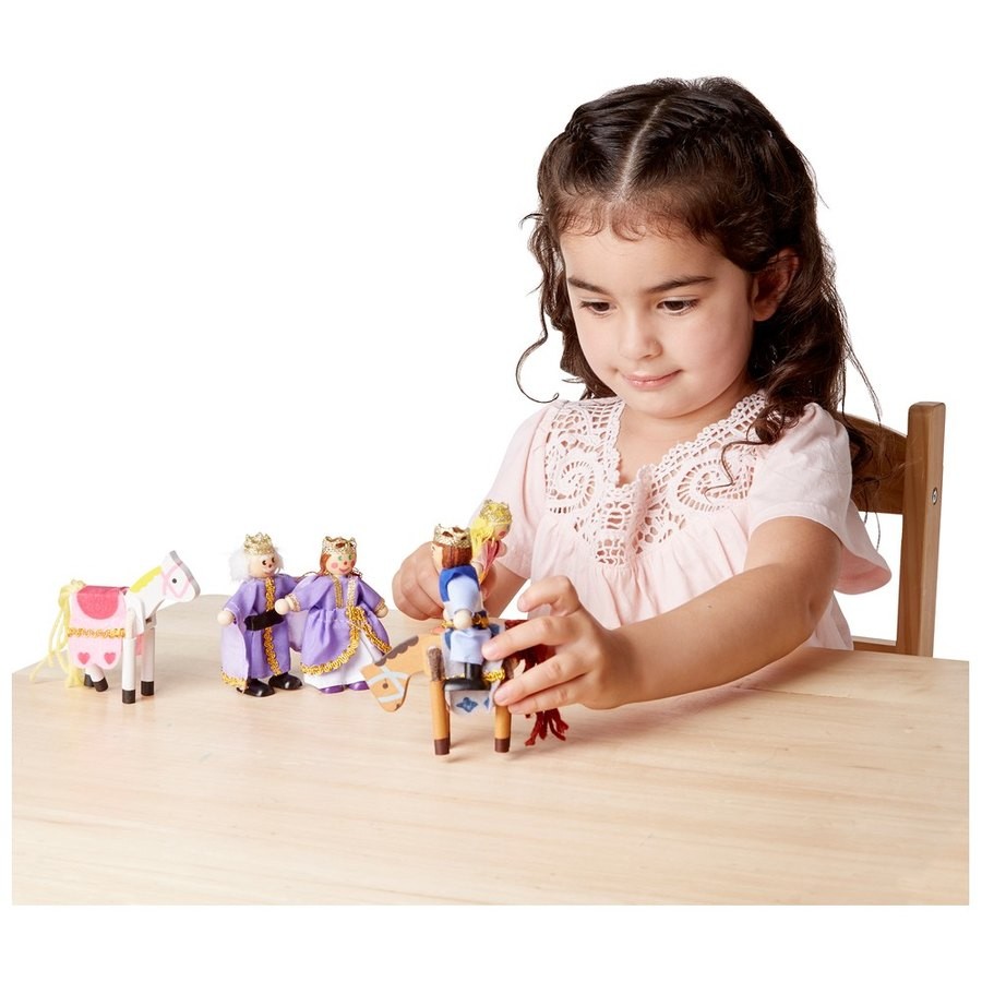 Sale Melissa & Doug Royal Family Wooden Doll Set - 6pc