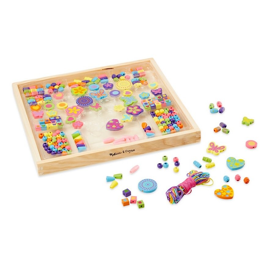 Sale Melissa & Doug Bead Bouquet Deluxe Wooden Bead Set With 220+ Beads for Jewelry-Making