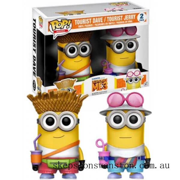 Genuine Despicable Me 3 Tourist Dave & Tourist Jerry EXC Funko Pop! Vinyl 2-Pack Figure (VIP ONLY)