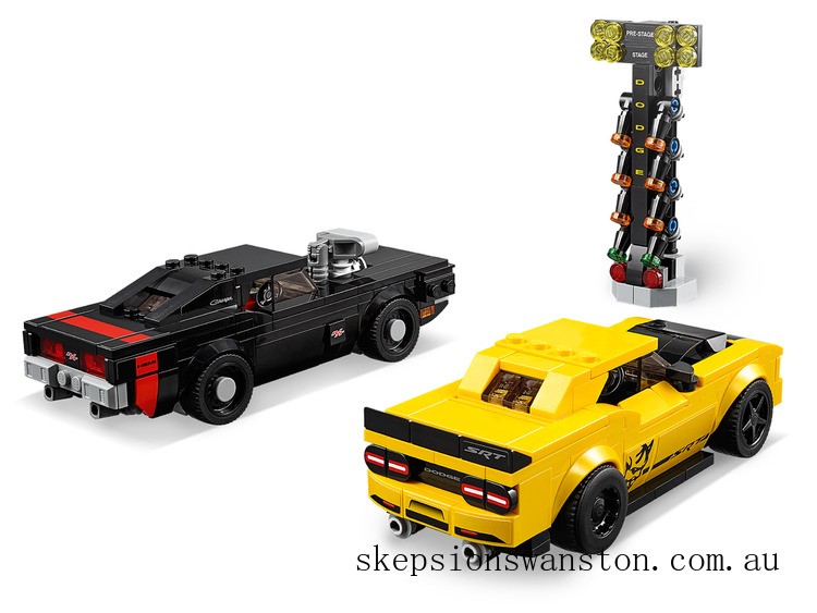 Genuine LEGO Speed Champions 2018 Dodge Challenger SRT Demon and 1970 Dodge Charger R/T