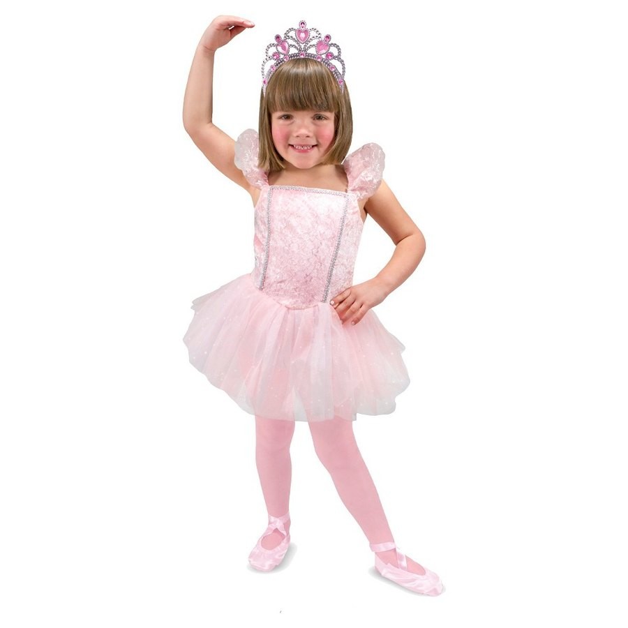 Sale Melissa & Doug Ballerina Role Play Costume Set (4pc) - Includes Ballet Slippers, Tutu, Women's, Size: Small, Pink