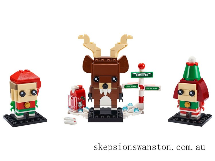 Genuine LEGO BrickHeadz Reindeer, Elf and Elfie