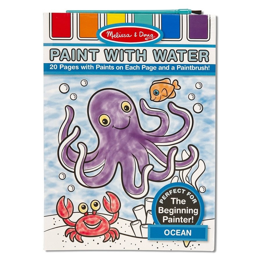 Sale Melissa & Doug Paint With Water Activity Books Set: Farm, Ocean, Safari