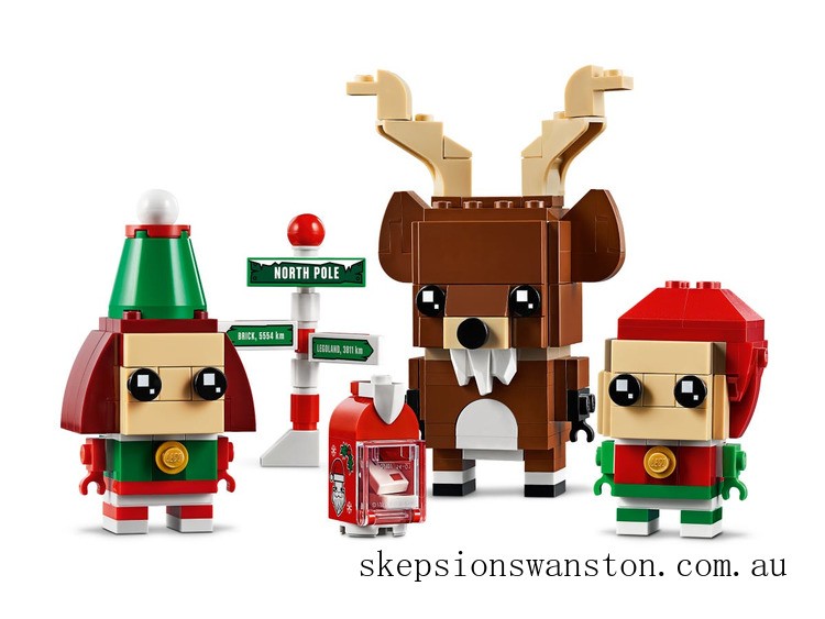 Genuine LEGO BrickHeadz Reindeer, Elf and Elfie