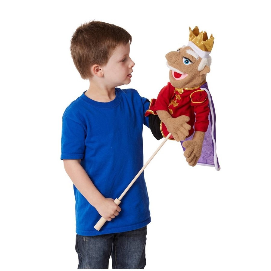 Sale Melissa & Doug King Puppet With Detachable Wooden Rod for Animated Gestures