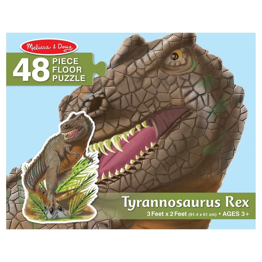 Sale Melissa & Doug T-Rex Dinosaur Jumbo Jigsaw Floor Puzzle 48pc