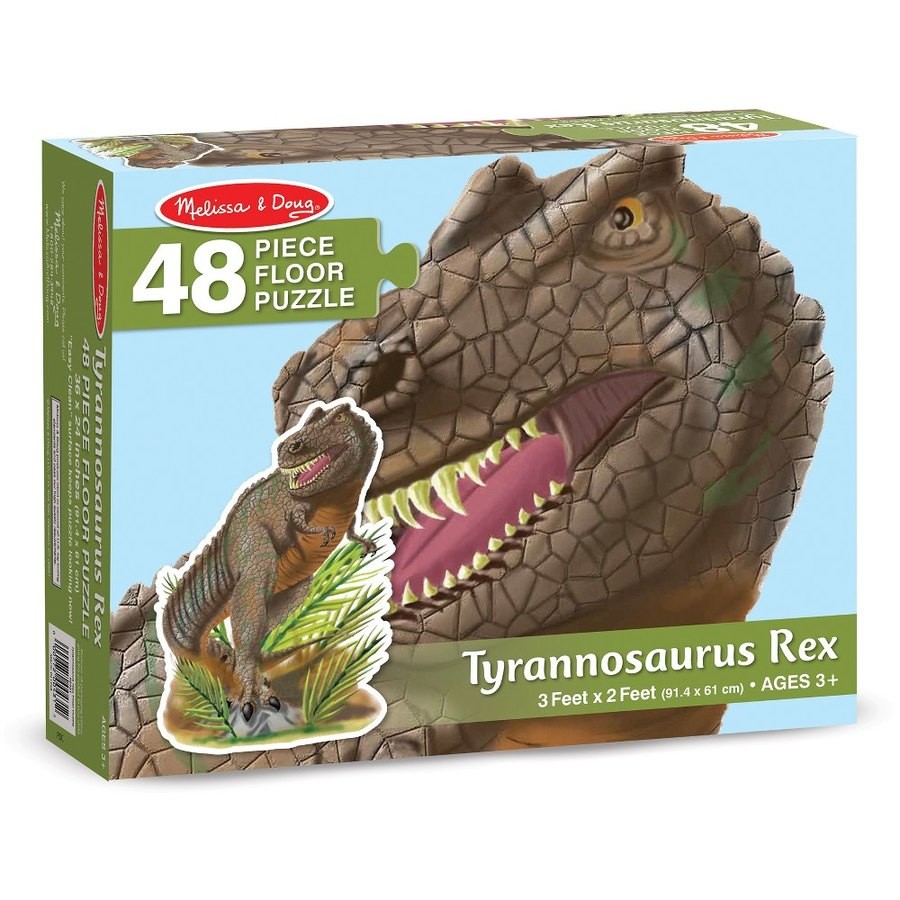 Sale Melissa & Doug T-Rex Dinosaur Jumbo Jigsaw Floor Puzzle 48pc