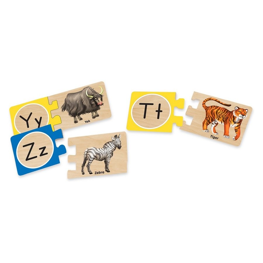 Sale Melissa & Doug Self-Correcting Alphabet Wooden Puzzles With Storage Box 27pc
