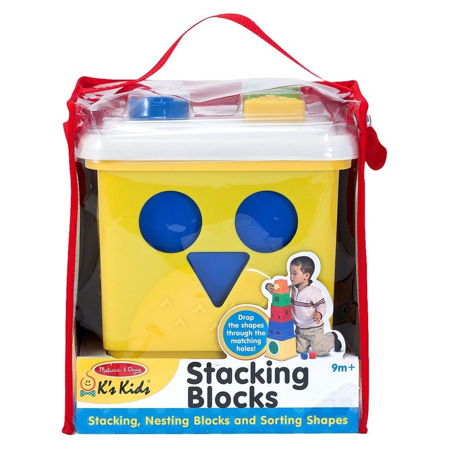 Sale Melissa & Doug K's Kids Stacking Blocks Set With Sorting Shapes