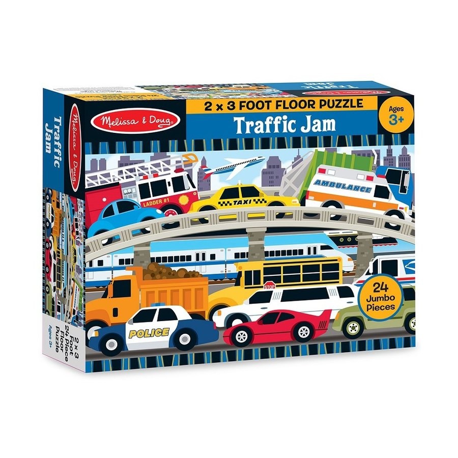 Outlet Melissa And Doug Traffic Jam Jumbo Floor Puzzle 24pc