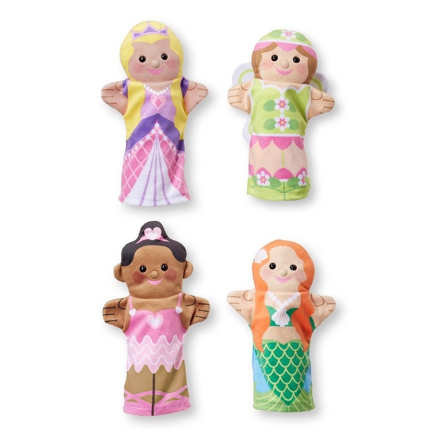 Outlet Melissa & Doug Storybook Friends Hand Puppets (Set of 4) - Princess, Fairy, Mermaid, and Ballerina